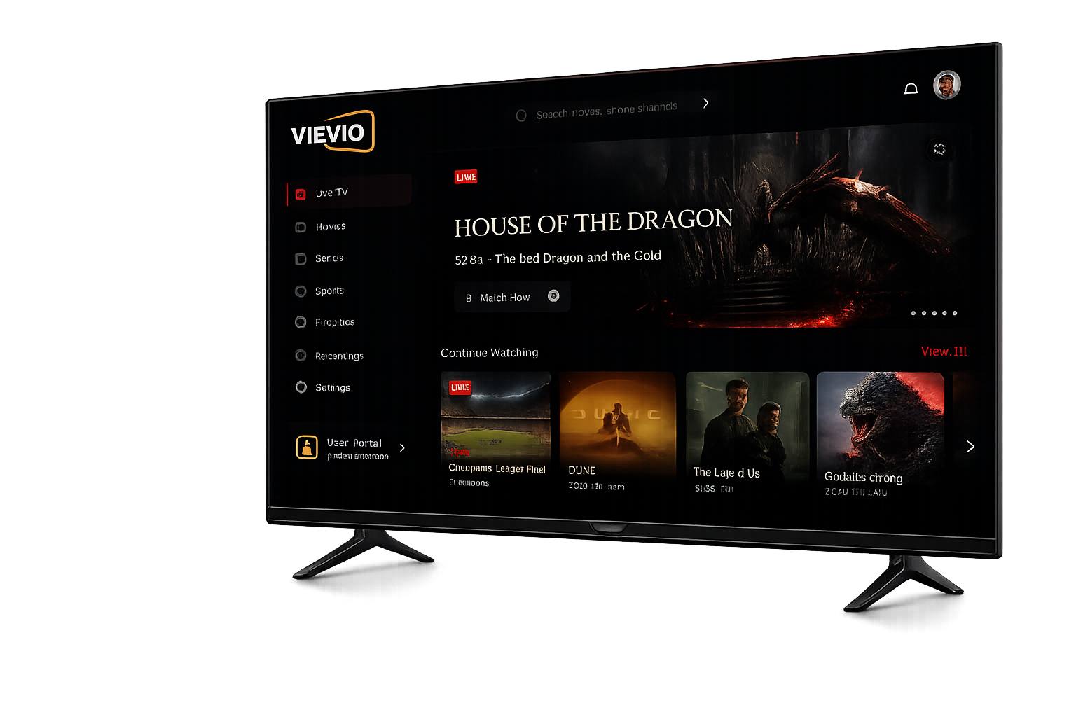 Vievio TV interface preview